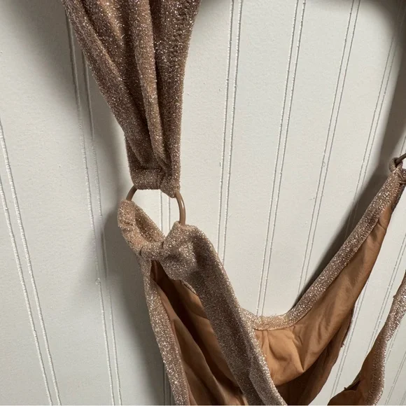 Skims Woman’s Metallic Sienna Cutout Onepiece Swimsuit Large - Picture 4 of 10